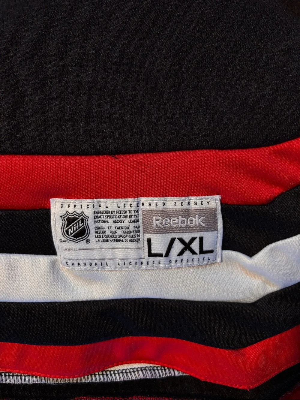 Reebok NHL Chicago Blackhawks Youth L/XL Black Blank Hockey Jersey